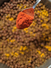 Load image into Gallery viewer, 1/2 tsp of SpiceFix Kashmiri chili powder ready to be added to lentil stew