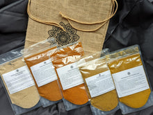 Load image into Gallery viewer, SpiceFix street foods of India masala packs displaying simple recipes. Garam masala, pav bhaji masala, chole masala, chat masala, biryani masala
