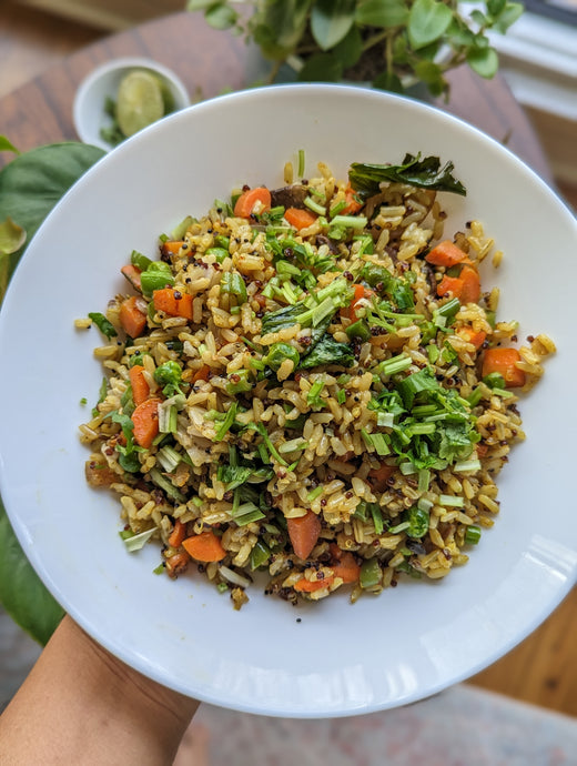 Pantry-Raid Power Bowl - Quinoa and Brown Rice Stir fry!