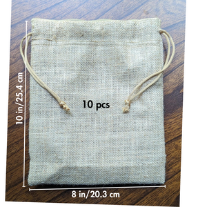 Burlap Gift Bags - Pack of 10