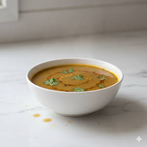 A hearty bowl of Rasam made from SpiceFix Rasam Powder