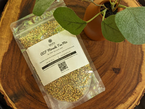 SpiceFix Cumin - Coriander - Fennel ( CCF ) Tea on display, pack of 3.5 oz