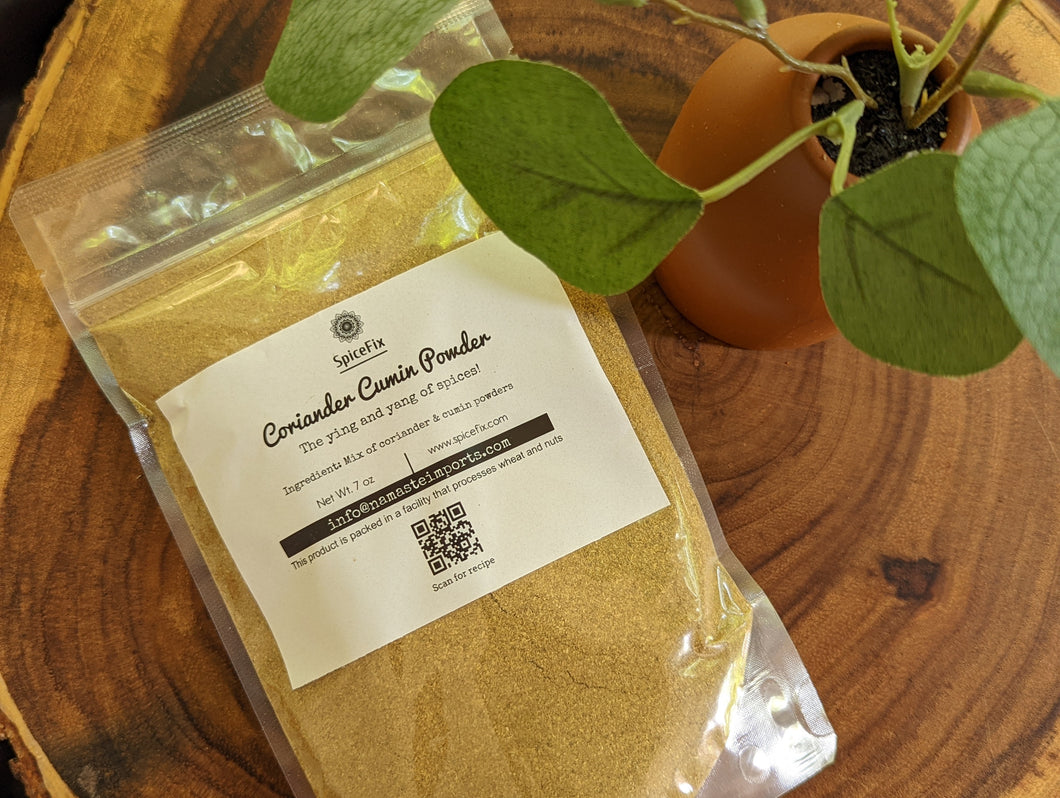 SpiceFix coriander-cumin powder blend, pack of 7.0 oz on display
