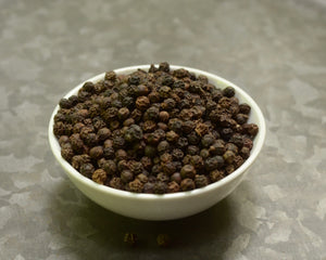 SpiceFix whole Tellicherry peppercorns in a bowl on display 